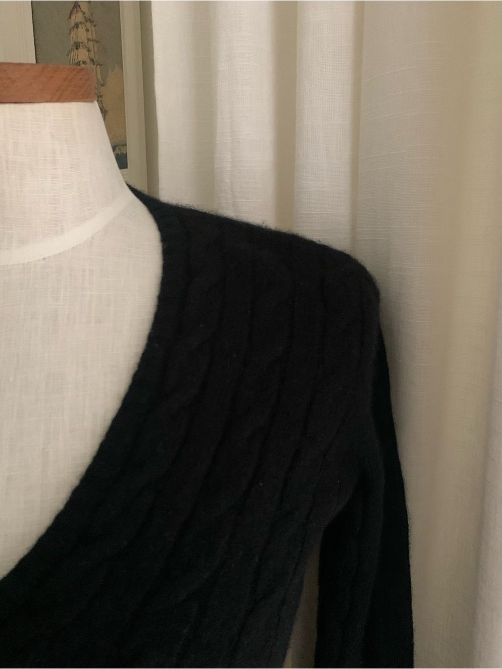 Ralph Lauren Cashmere Black Cable Knit Sweater - Picture 6 of 8
